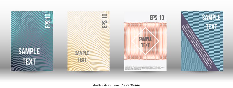 A modern cover design template. A set of modern abstract covers. Creative backgrounds from abstract gradient lines to create a trendy background for a banner, poster, booklet. Vector.
