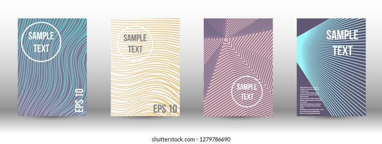 A modern cover design template. A set of modern abstract covers. Creative backgrounds from abstract gradient lines to create a trendy background for a banner, poster, booklet. Vector.