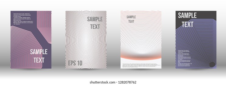 A modern cover design template. A set of modern abstract covers. Creative backgrounds from abstract gradient lines to create a trendy background for a banner, poster, booklet. Vector.