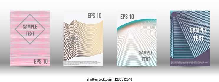 A modern cover design template. A set of modern abstract covers. Creative backgrounds from abstract gradient lines to create a trendy background for a banner, poster, booklet. Vector.