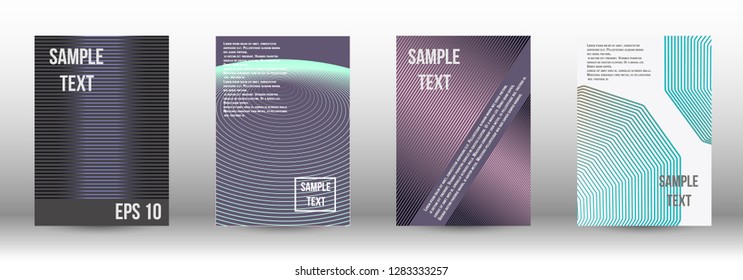 A modern cover design template. A set of modern abstract covers. Creative backgrounds from abstract gradient lines to create a trendy background for a banner, poster, booklet. Vector.