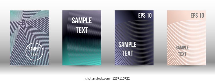 A modern cover design template. A set of modern abstract covers. Creative backgrounds from abstract gradient lines to create a trendy background for a banner, poster, booklet. Vector.