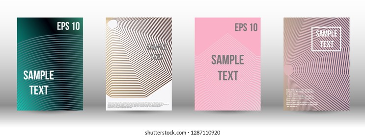 A modern cover design template. A set of modern abstract covers. Creative backgrounds from abstract gradient lines to create a trendy background for a banner, poster, booklet. Vector.