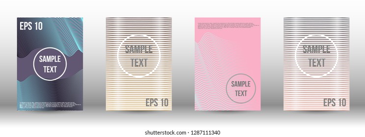 A modern cover design template. A set of modern abstract covers. Creative backgrounds from abstract gradient lines to create a trendy background for a banner, poster, booklet. Vector.