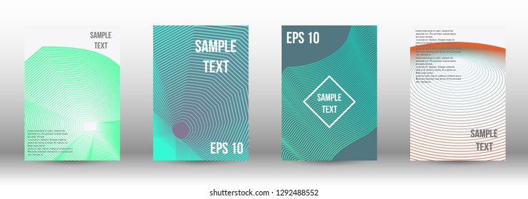 A modern cover design template. A set of modern abstract covers. Creative backgrounds from abstract gradient lines to create a trendy background for a banner, poster, booklet. Vector.