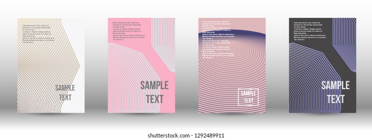 A modern cover design template. A set of modern abstract covers. Creative backgrounds from abstract gradient lines to create a trendy background for a banner, poster, booklet. Vector.