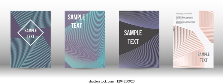 A modern cover design template. A set of modern abstract covers. Creative backgrounds from abstract gradient lines to create a trendy background for a banner, poster, booklet. Vector.