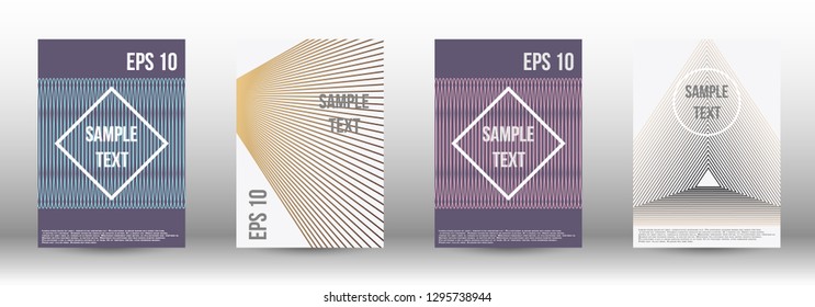 A modern cover design template. A set of modern abstract covers. Creative backgrounds from abstract gradient lines to create a trendy background for a banner, poster, booklet. Vector.