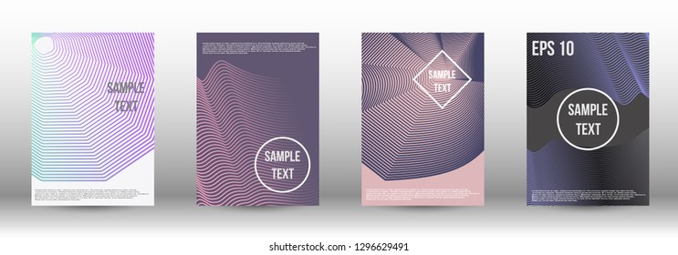 A modern cover design template. A set of modern abstract covers. Creative backgrounds from abstract gradient lines to create a trendy background for a banner, poster, booklet. Vector.