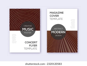 Modern cover design template set. Gold abstract lines on bordo background. Exceptional cover design. Bizarre catalog, poster, book template etc.