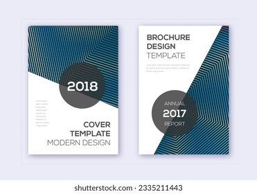 Modern cover design template set. Red white blue abstract lines on dark background. Fabulous cover design. Powerful catalog, poster, book template etc.