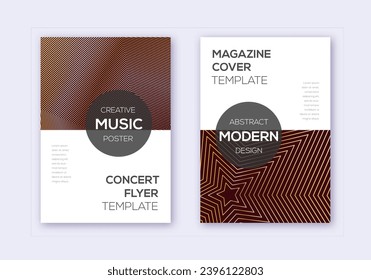 Modern cover design template set. Gold abstract lines on bordo background. Exceptional cover design. Amusing catalog, poster, book template etc.