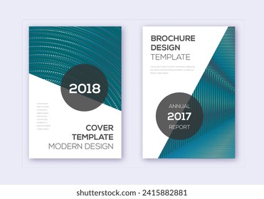 Modern cover design template set. Red white blue abstract lines on dark background. Fabulous cover design. Shapely catalog, poster, book template etc.