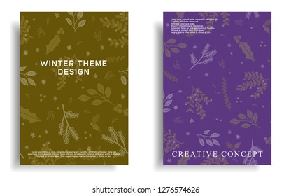 modern cover design template with simple winter theme pattern element