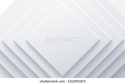 Modern cover design. Vector illustration. Advertising banner design. Abstract background with white geometric planes. Architectural composition with square shapes