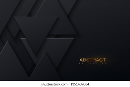 Modern cover design. Vector illustration. Advertising banner design. Abstract background with black triangles. Architectural composition with triangle shapes