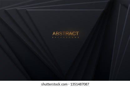 Modern cover design. Vector illustration. Advertising banner design. Abstract background with black triangles. Architectural composition with triangle shapes