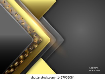 Modern cover design. Vector illustration. Ads banner design. Abstract background with black squares and shimmering glitter pattern. Composition with rectangle shapes. Business presentation layout