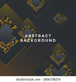 Modern cover design. Vector seasonal illustration. Abstract background with black geometric planes textured with golden patterns.