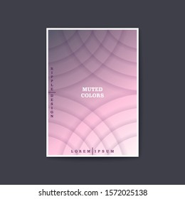 Modern cover design. Volumetric ripple waves pattern with layered crossing effect. 3D vector banner.
