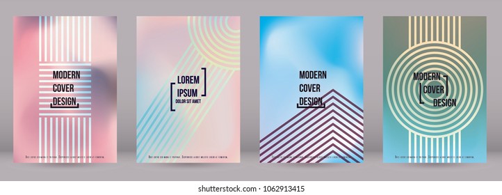 Modern Cover Design for your Business with Abstract Lines and Holography Background. Futuristic Poster, Flyer, Layout with Liquid Pattern for Branding, Identity. Vector minimalistic brochure. A4 set