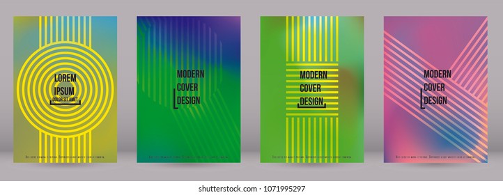 Modern Cover Design for your Business with Abstract Lines and Holography Background. Futuristic Poster, Flyer, Layout with Liquid Pattern for Branding, Identity. Vector minimalistic brochure. A4 set