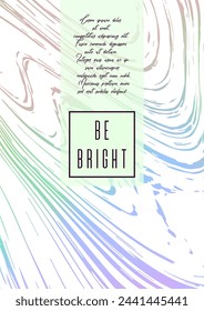 Modern Cover Design for your Business with Abstract Lines and Holography Background. Marble Poster, Flyer, Layout with Liquid Pattern for Branding, Identity. Vector minimalistic brochure.