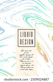 Modern Cover Design for your Business with Abstract Lines and Holography Background. Futuristic Poster, Flyer, Layout with Liquid Pattern for Branding, Identity. Vector minimalistic brochure.