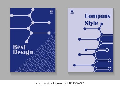 Modern cover designs with abstract geometric patterns in blue. Perfect for corporate branding, annual reports, and presentations.