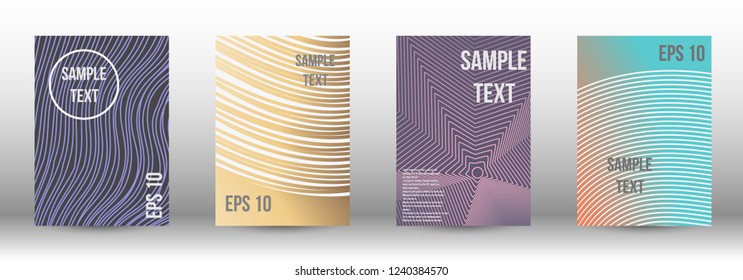 Modern cover designs template. A set of modern abstract covers. Creative backgrounds from abstract gradient lines to create a trendy background for a banner, poster, booklet. Vector.
