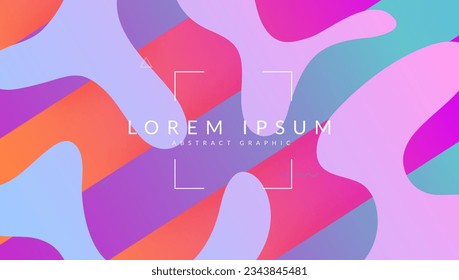 Modern Cover. Fluid Pattern. Trendy Frame. Multicolor Invitation. Dynamic Flyer. Color Gradient Shape. Violet Plastic Background. Flow Landing Page. Lilac Modern Cover