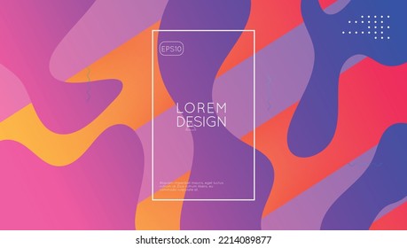 Modern Cover. Horizontal Invitation. Rainbow Banner. Color Landing Page. Graphic Paper. Dynamic Texture. Flat Liquid Shape. Purple Plastic Poster. Violet Modern Cover