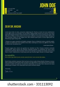 Modern cover letter cv resume template design with arrows