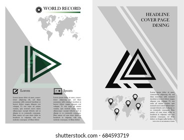 Modern cover page design with triangle layout, Geometric Cover Background, Brochure Template Layout for Annual Report or Business Design.