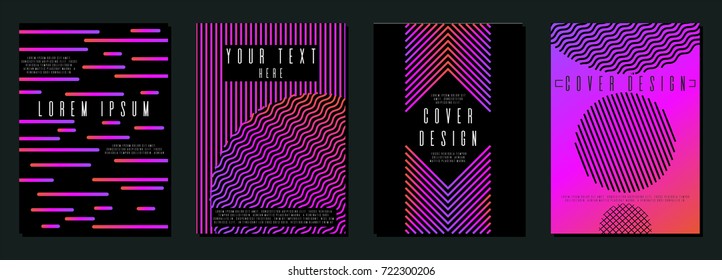 Modern cover page design for your business. Template in A4. Can be used for poster, brochure, magazine, card, book, flyer, banner. Trendy corporate style with bauhaus, memphis and hipster elements.