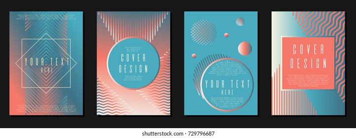 Modern cover page design for your business. Template in A4. Can be used for poster, brochure, magazine, card, book, flyer, banner. Trendy corporate style with bauhaus, memphis and hipster elements.