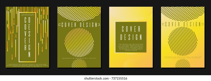 Modern cover page design for your business. Template in A4. Can be used for poster, brochure, magazine, card, book, flyer, banner. Trendy corporate style with bauhaus, memphis and hipster elements.