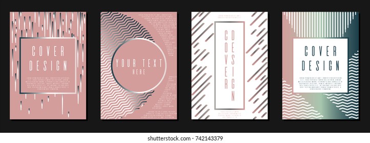 Modern cover page design for your business. Template in A4. Can be used for poster, brochure, magazine, card, book, flyer, banner. Trendy corporate style with bauhaus, memphis and hipster elements.