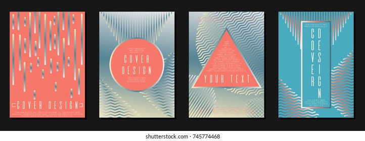 Modern cover page design for your business. Template in A4. Can be used for poster, brochure, magazine, card, book, flyer, banner. Trendy corporate style with bauhaus, memphis and hipster elements.