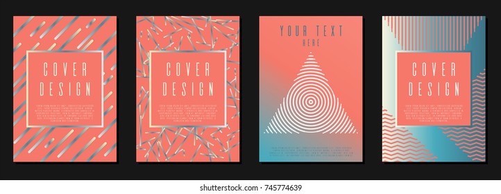 Modern cover page design for your business. Template in A4. Can be used for poster, brochure, magazine, card, book, flyer, banner. Trendy corporate style with bauhaus, memphis and hipster elements.