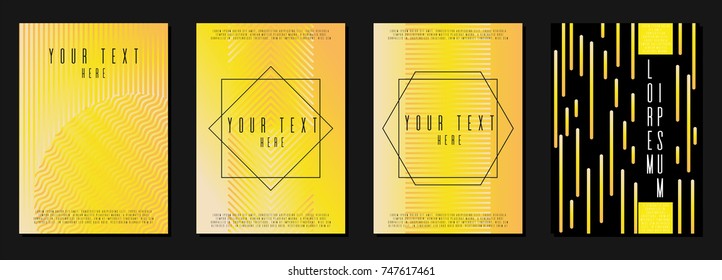 Modern cover page design for your business. Template in A4. Can be used for poster, brochure, magazine, card, book, flyer, banner. Trendy corporate style with bauhaus, memphis and hipster elements.