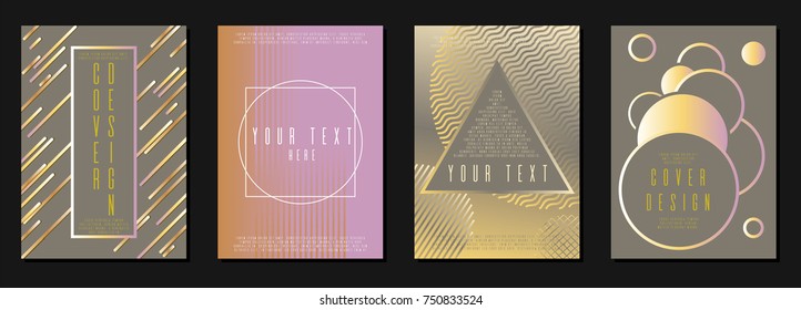 Modern cover page design for your business. Template in A4. Can be used for poster, brochure, magazine, card, book, flyer, banner. Trendy corporate style with bauhaus, memphis and hipster elements.