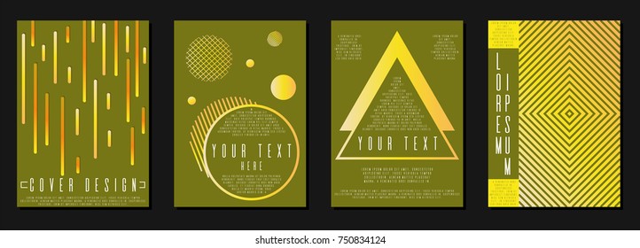 Modern cover page design for your business. Template in A4. Can be used for poster, brochure, magazine, card, book, flyer, banner. Trendy corporate style with bauhaus, memphis and hipster elements.