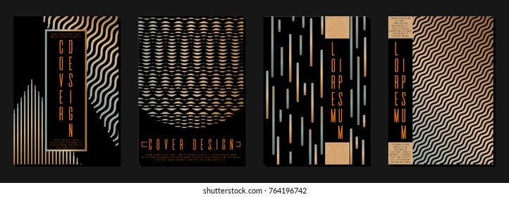 Modern cover page design for your business. Template in A4. Can be used for poster, brochure, magazine, card, book, flyer, banner. Trendy corporate style with bauhaus, memphis and hipster elements.