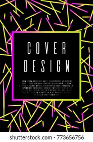 Modern cover page design for your business. Template in A4. Can be used for poster, brochure, magazine, card, book, flyer, banner. Trendy corporate style with bauhaus, memphis and hipster elements.
