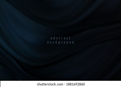 Modern Cover Template Abstract Black Background Smooth Wavy Texture Draped Silk Background