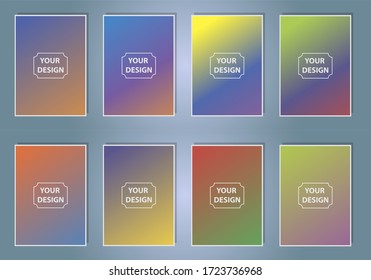 Modern cover template design. Set of trendy colorful gradient vector illustrations. Background for flyer, social media post, screen, mobile app, wallpaper
