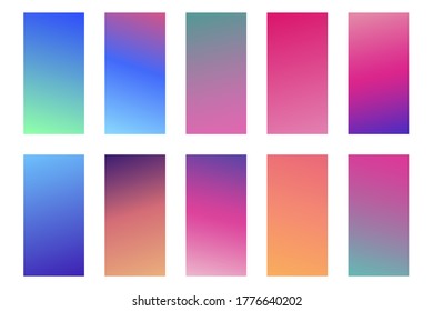 Modern cover template design. Set of trendy colorful gradient vector illustrations. Background for flyer, social media post, screen, mobile app, wallpaper