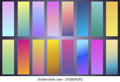 Modern cover template design. Set of trendy colorful gradient vector illustrations. Background for flyer, social media post, screen, mobile app, wallpaper
