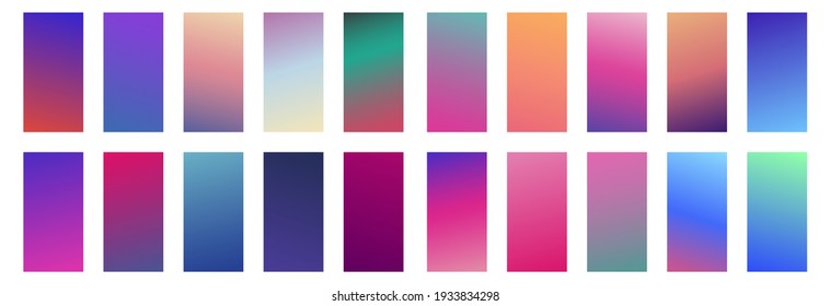 Modern cover template design. Set of trendy colorful gradient vector illustrations. Background for flyer, social media post, screen, mobile app, wallpaper
